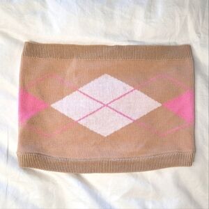 Nikka K Argyle Bandeau Knit Top Medium